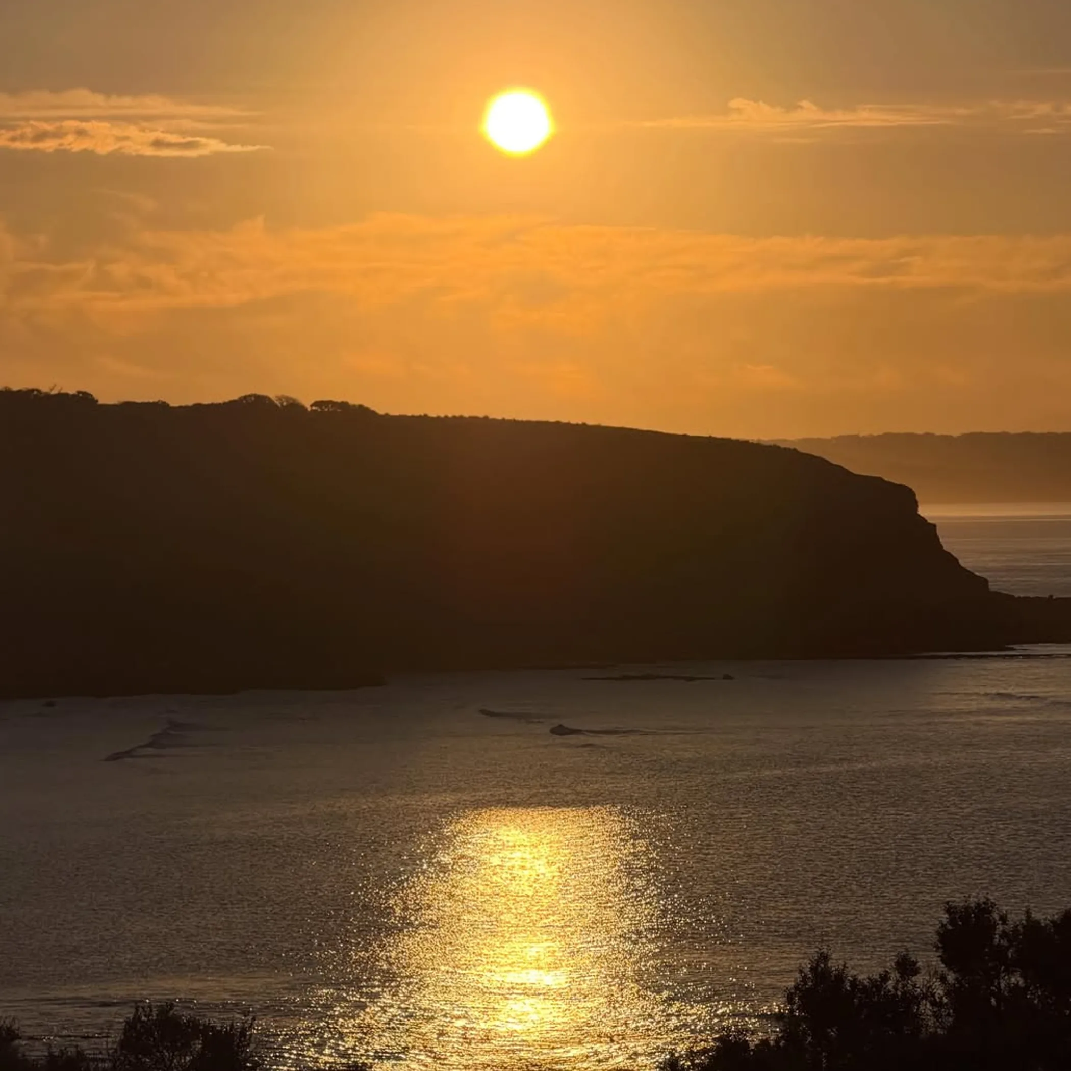 sunset over phillip island landscape
