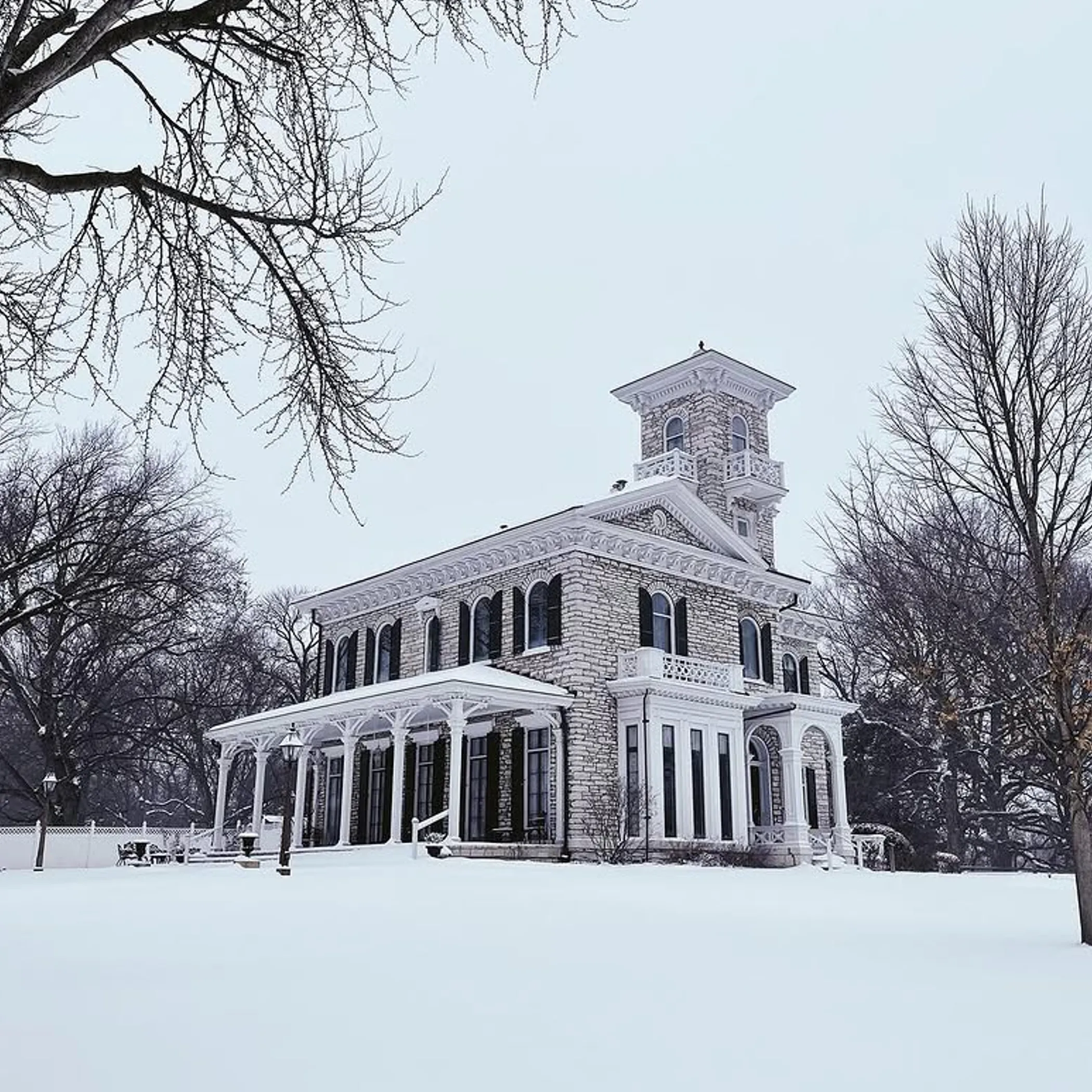 snow-covered historical place in victoria